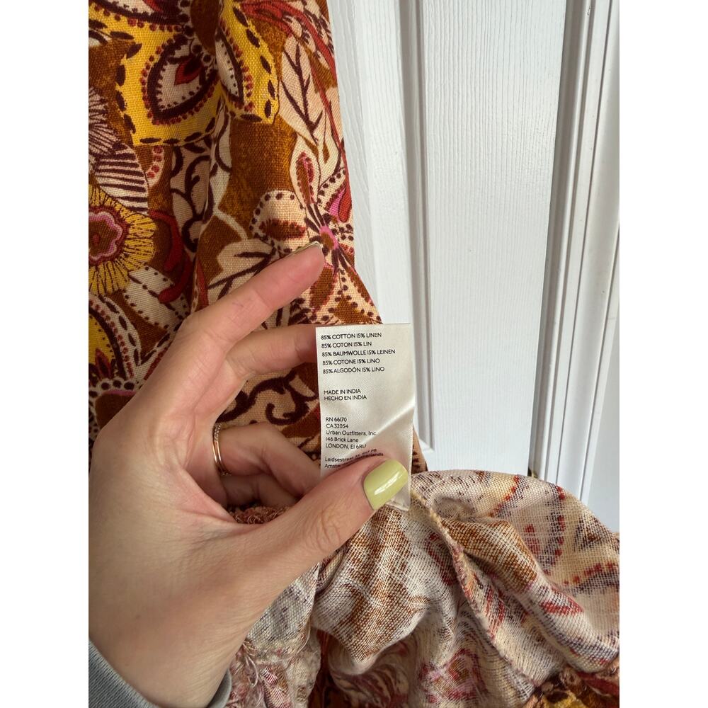 Pilcro Anthropologie Rust Mustard Abstract Boho Dress - Picture 5 of 6
